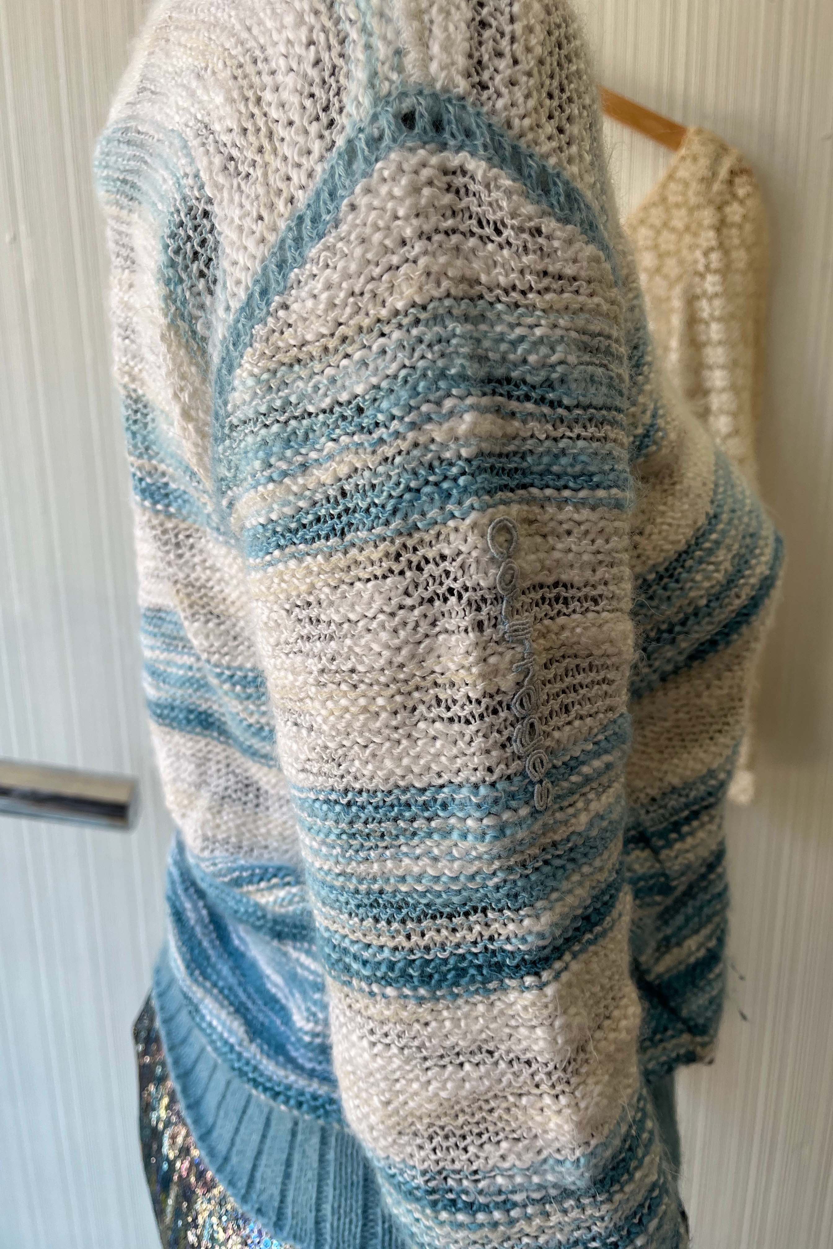 Courreges Blue Striped Knit Top