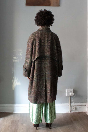 Hermes Green Multicolored Wool Trench Coat