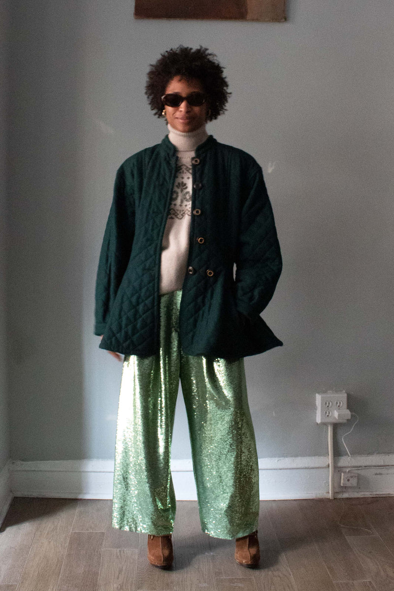 Yves Saint Laurent Green Wool Quilted Coat – Moore Vintage