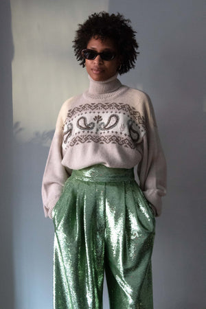 Marc Jacobs Lime Green Sequin Trouser