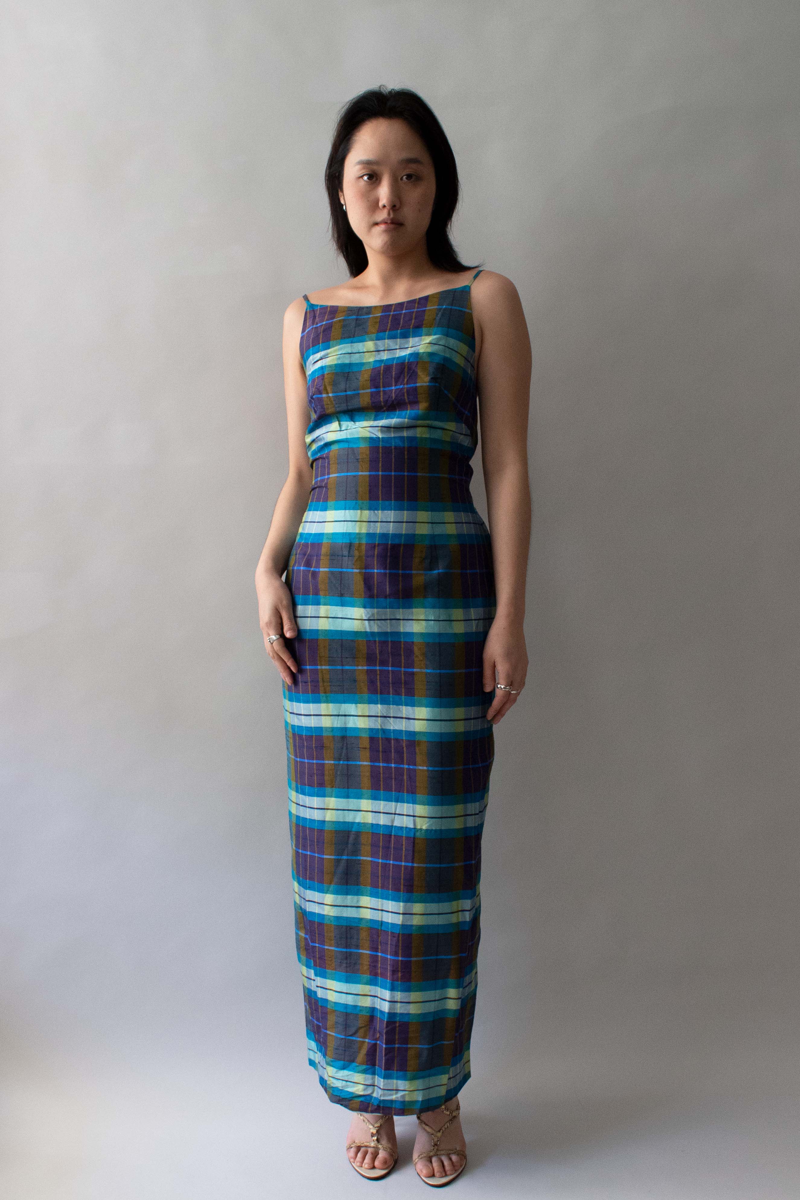 Petrovitch & Robinson Blue Plaid Silk Dress – Moore Vintage Archive