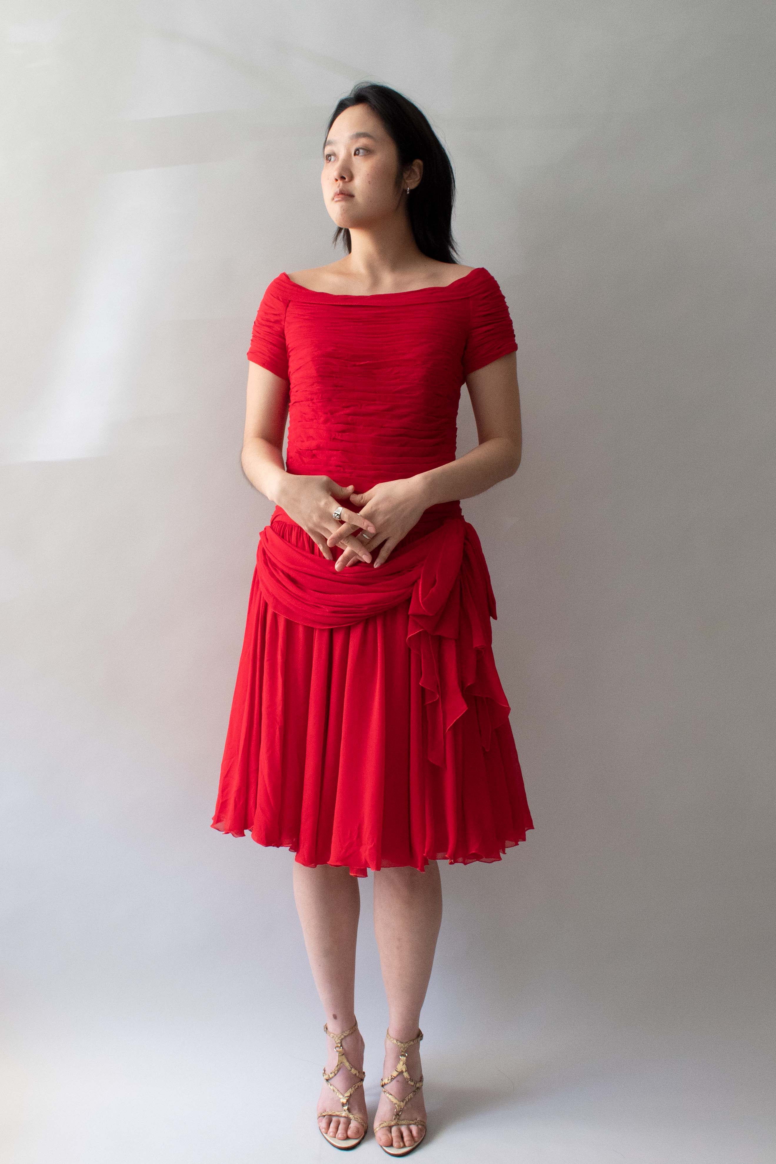 Chanel Red Silk Cocktail Dress – Moore Vintage Archive