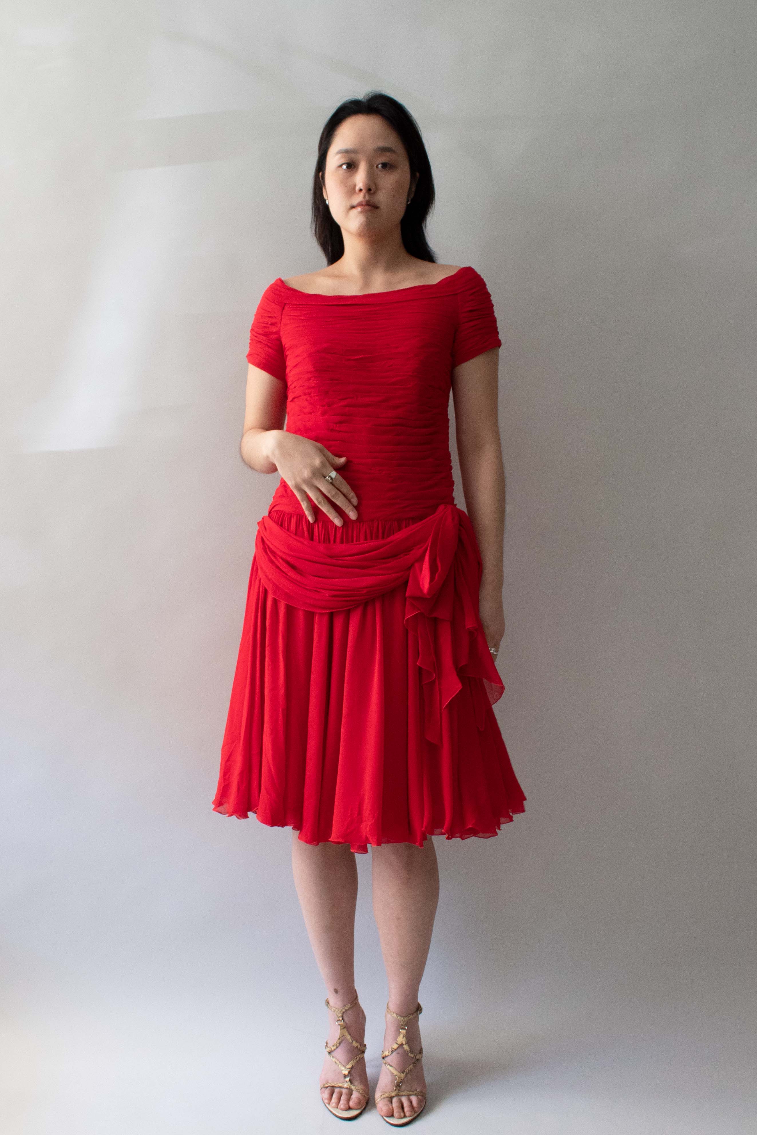 Chanel Red Silk Cocktail Dress – Moore Vintage Archive