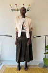 Escada Olive Animal Print Lightweight Wool Maxi Skirt