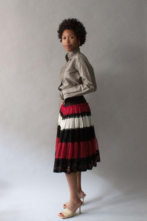 Jean Paul Gaultier Multicolor Tierred Folk Skirt