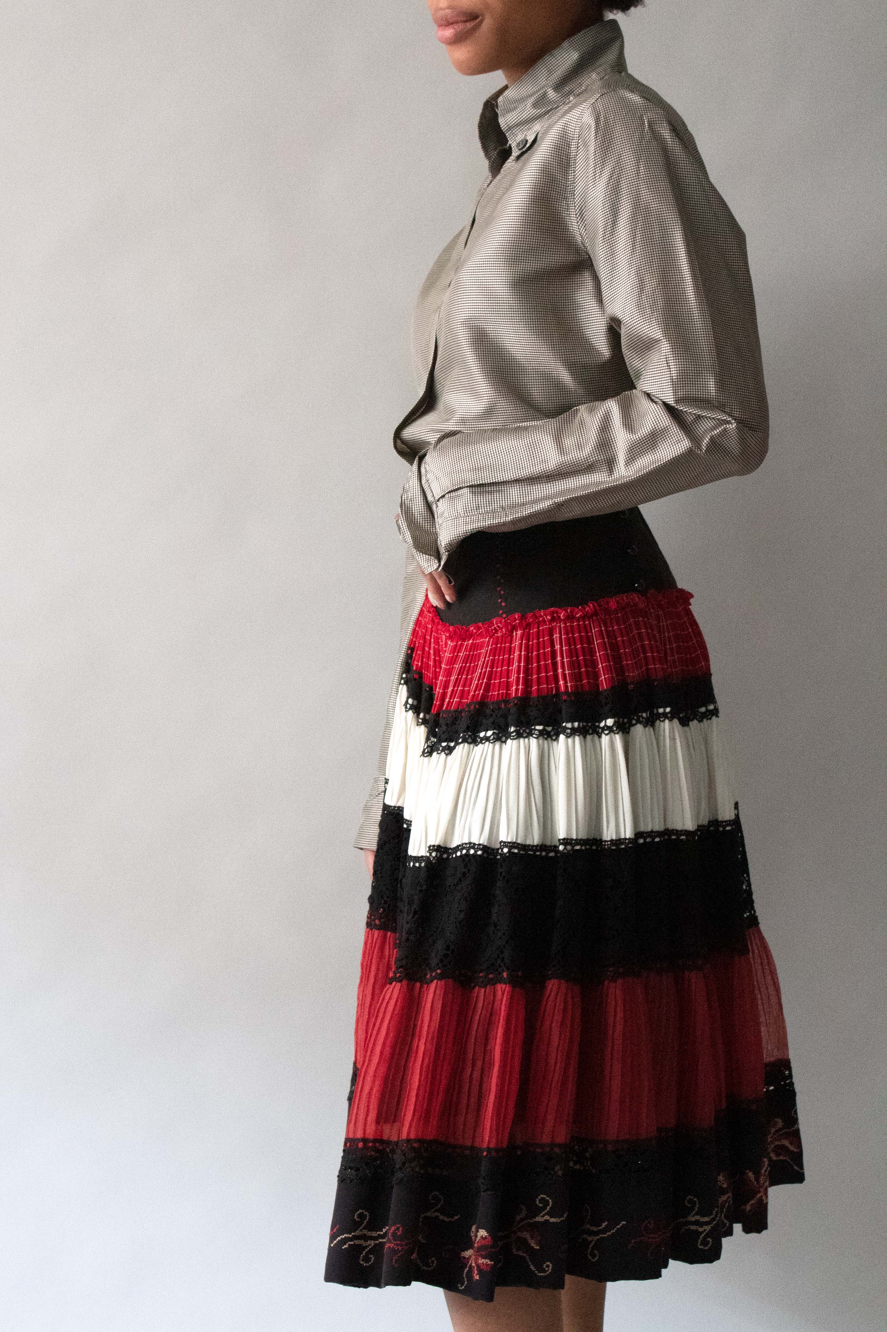 Jean Paul Gaultier Multicolor Tierred Folk Skirt