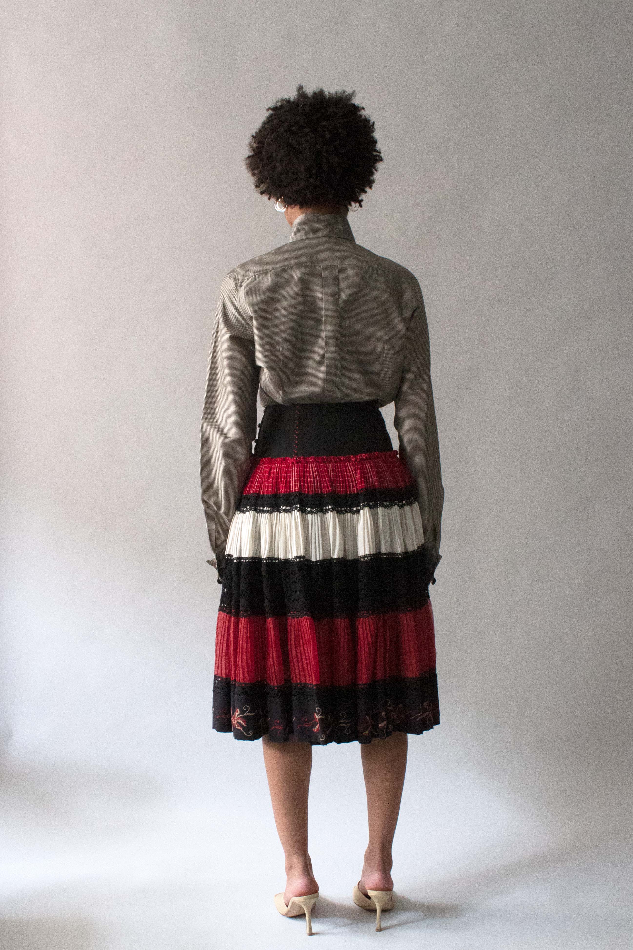 Jean Paul Gaultier Multicolor Tierred Folk Skirt