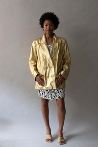 Yves Saint Laurent Gold Leather Blazer