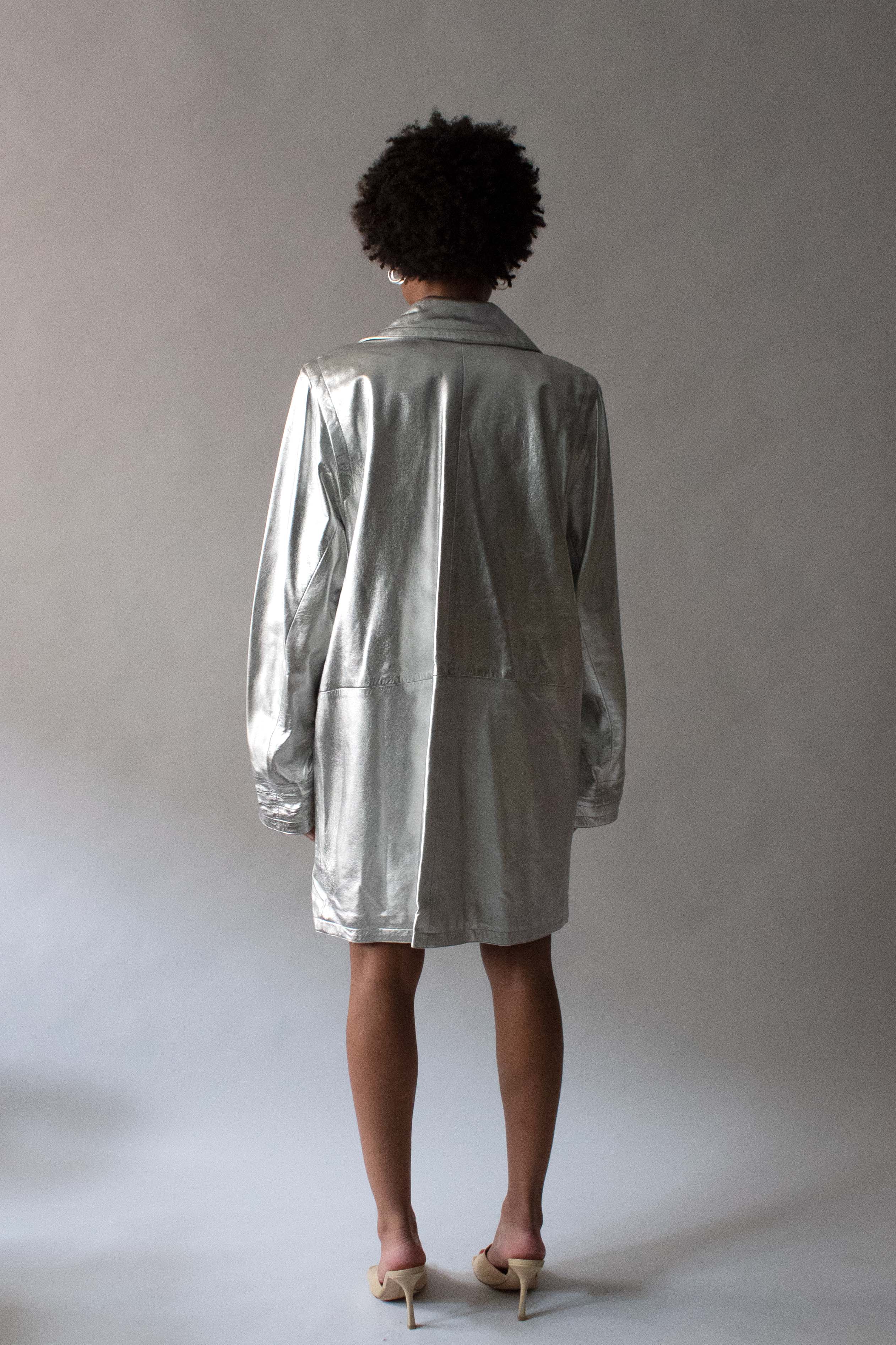 Yves Saint Laurent Silver Leather Jacket
