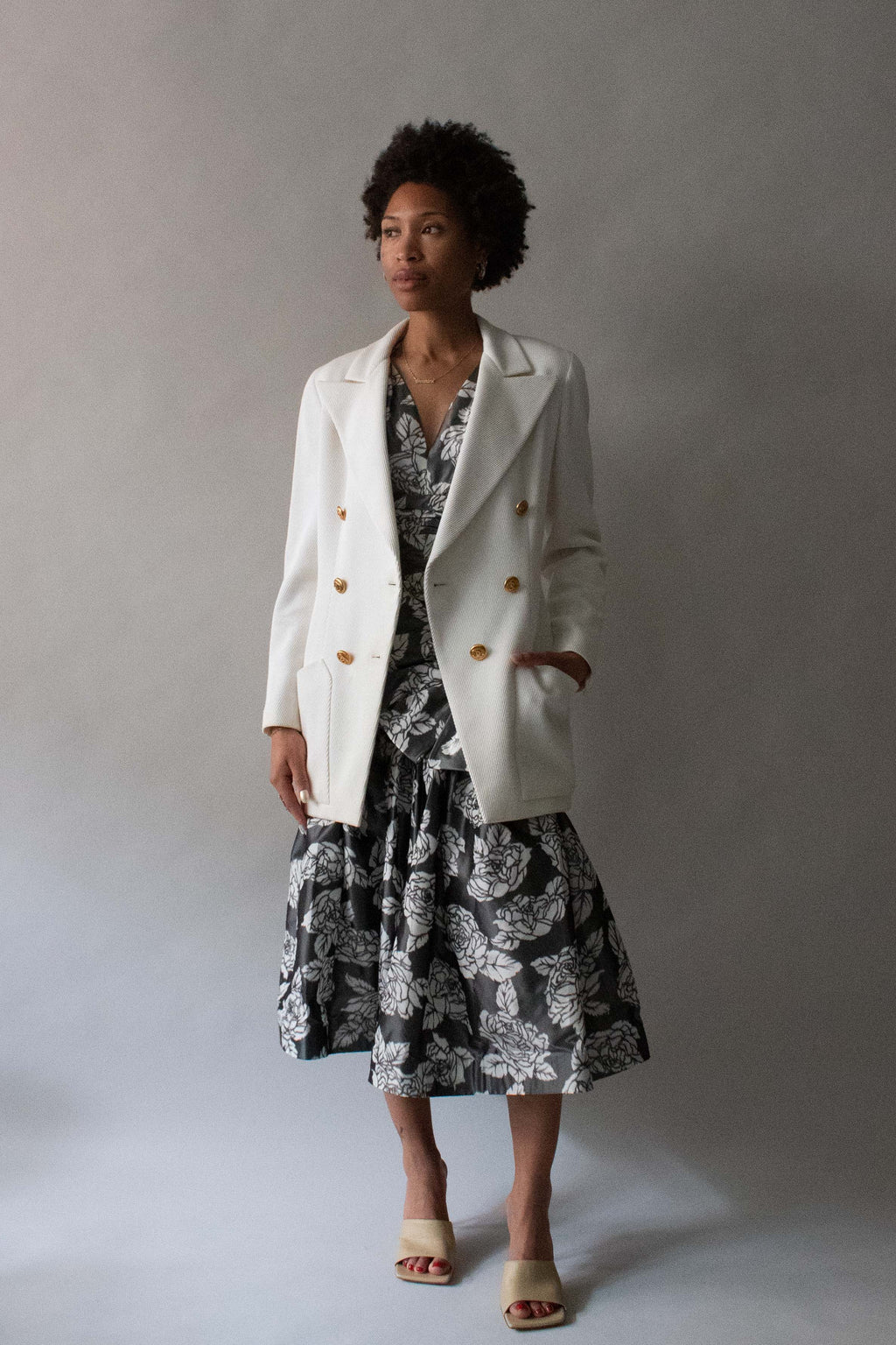 Chanel White Cotton Blazer