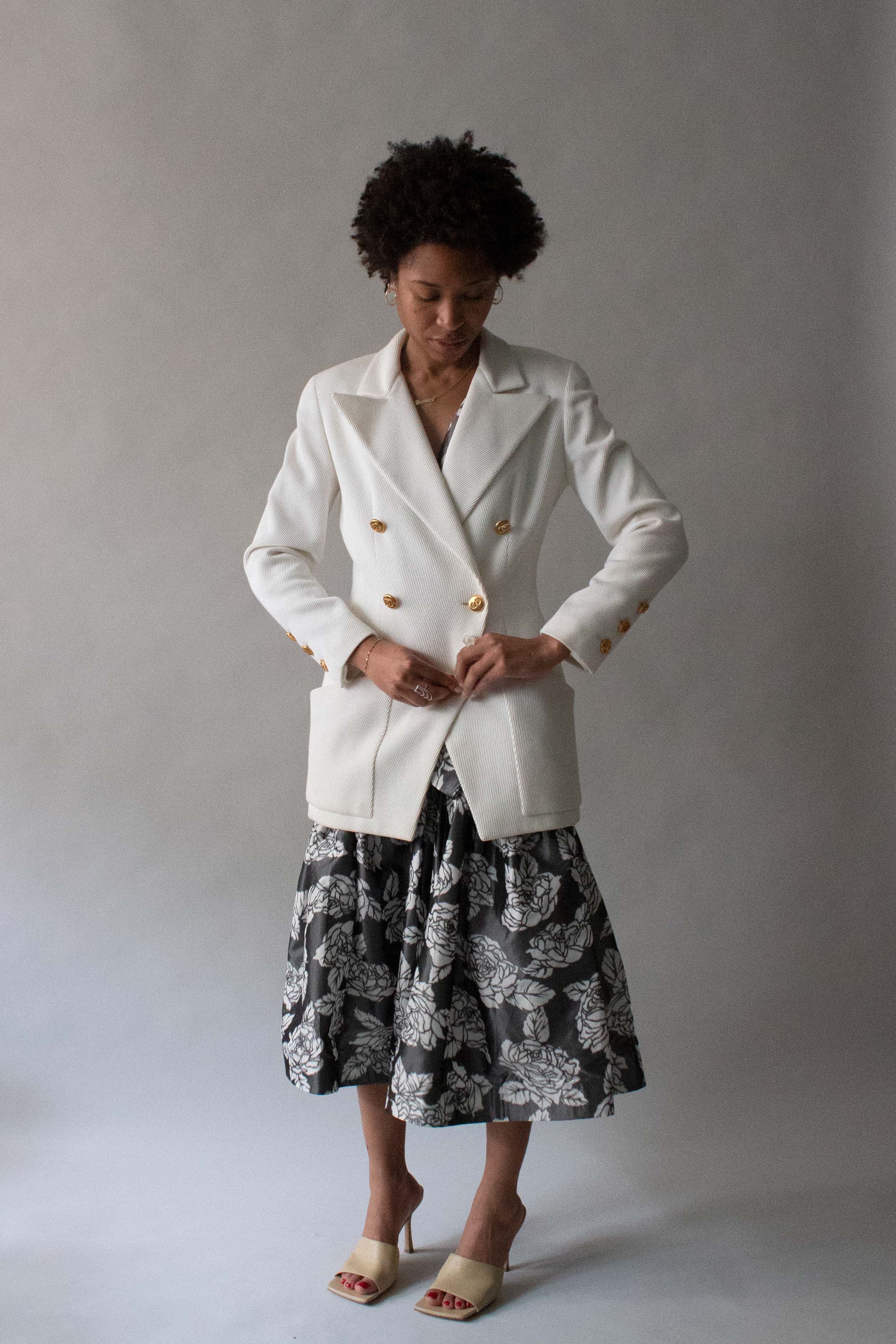 Chanel White Cotton Blazer