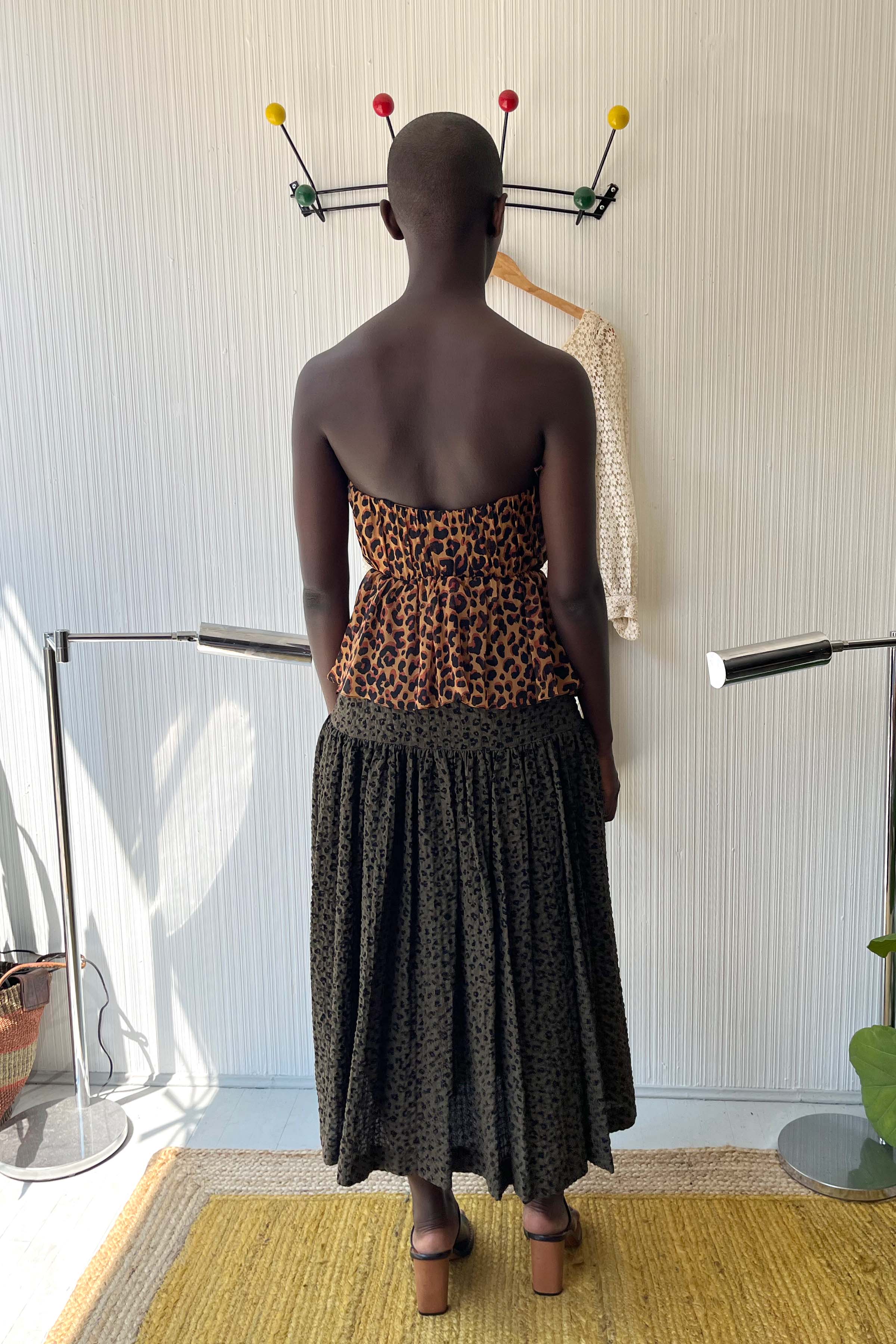 Yves Saint Laurent Leopard Print Silk Bustier