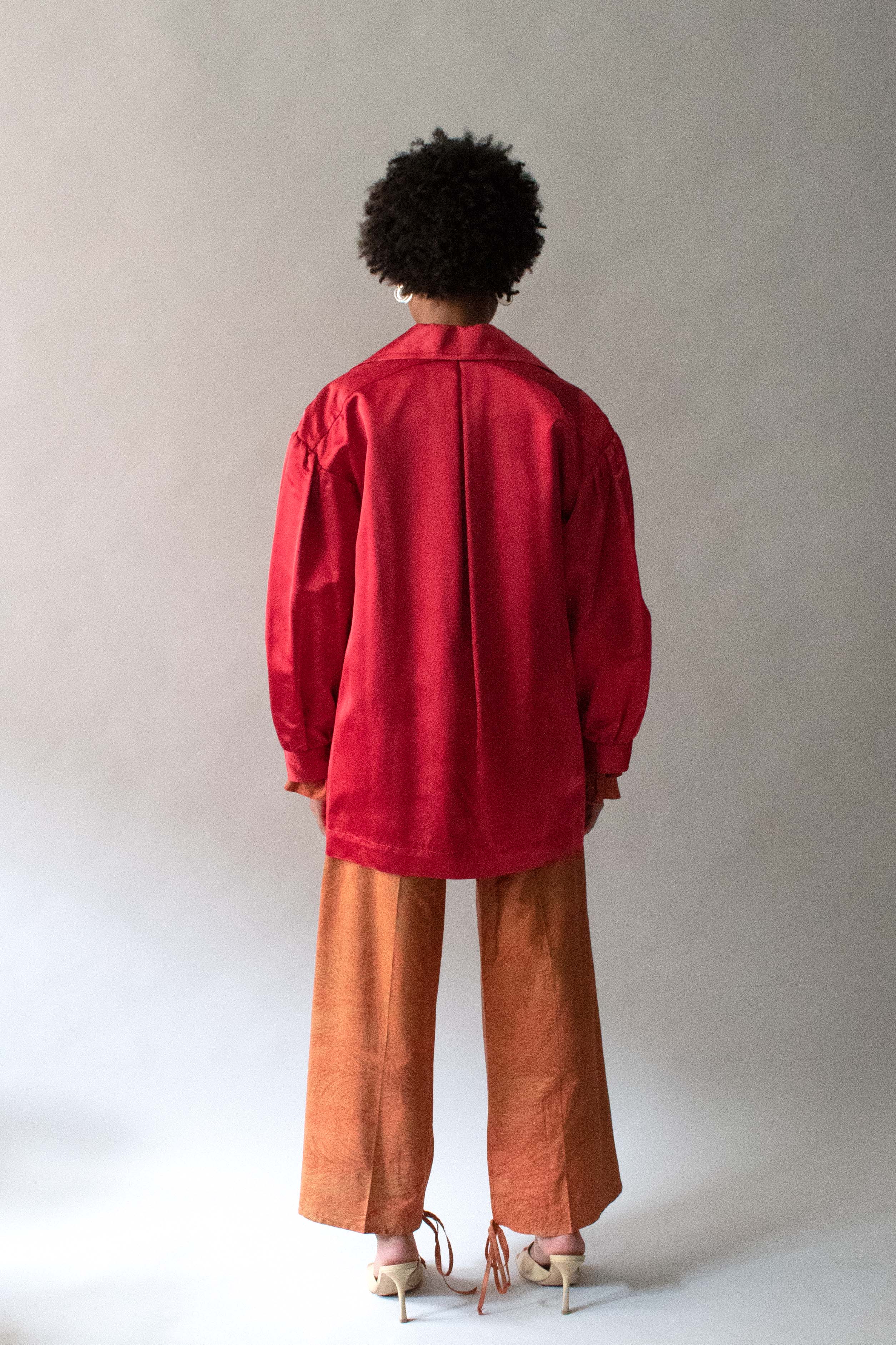 Saint Laurent Red Satin Bomber