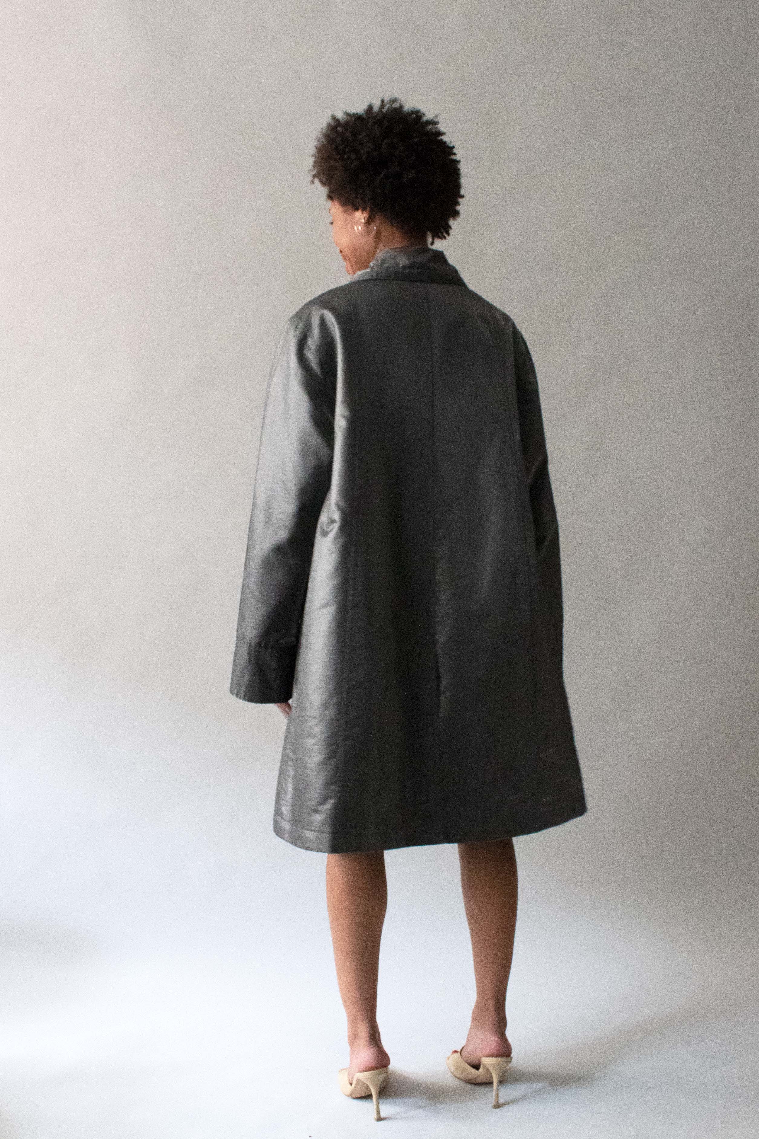 Chanel Gunmetal Metallic Nylon Jacket