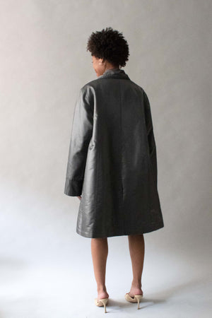 Chanel Gunmetal Metallic Nylon Jacket
