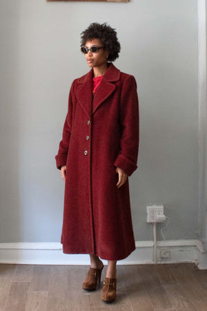 Yves Saint Laurent Red Mohair Blend Trench