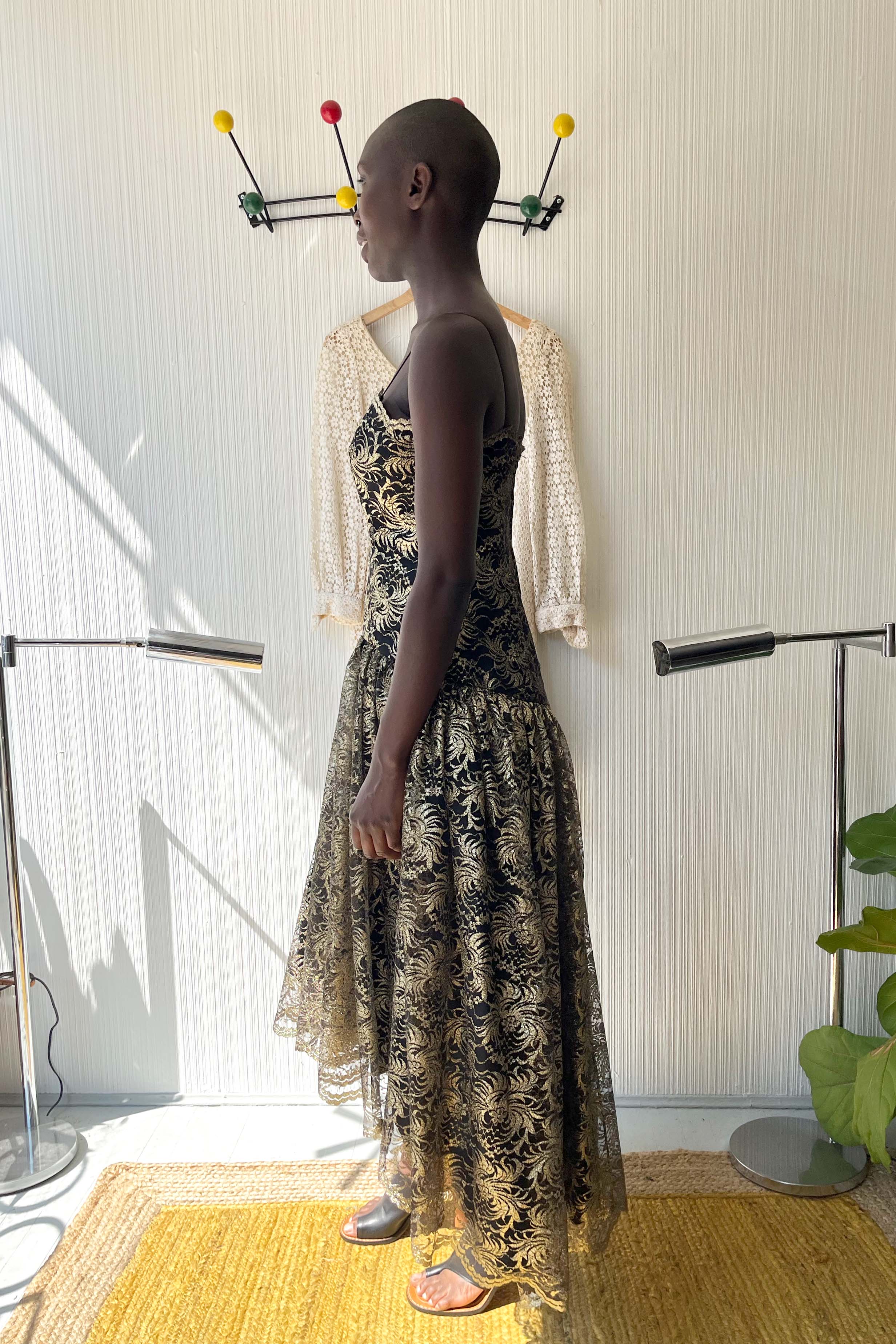 Saks Fifth Avenue Metallic Lace Dress Moore Vintage Archive Saks Fifth Avenue Metallic Lace Dress Moore Vintage Archive