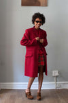 Gianni Versace Red Wool Chevron Coat