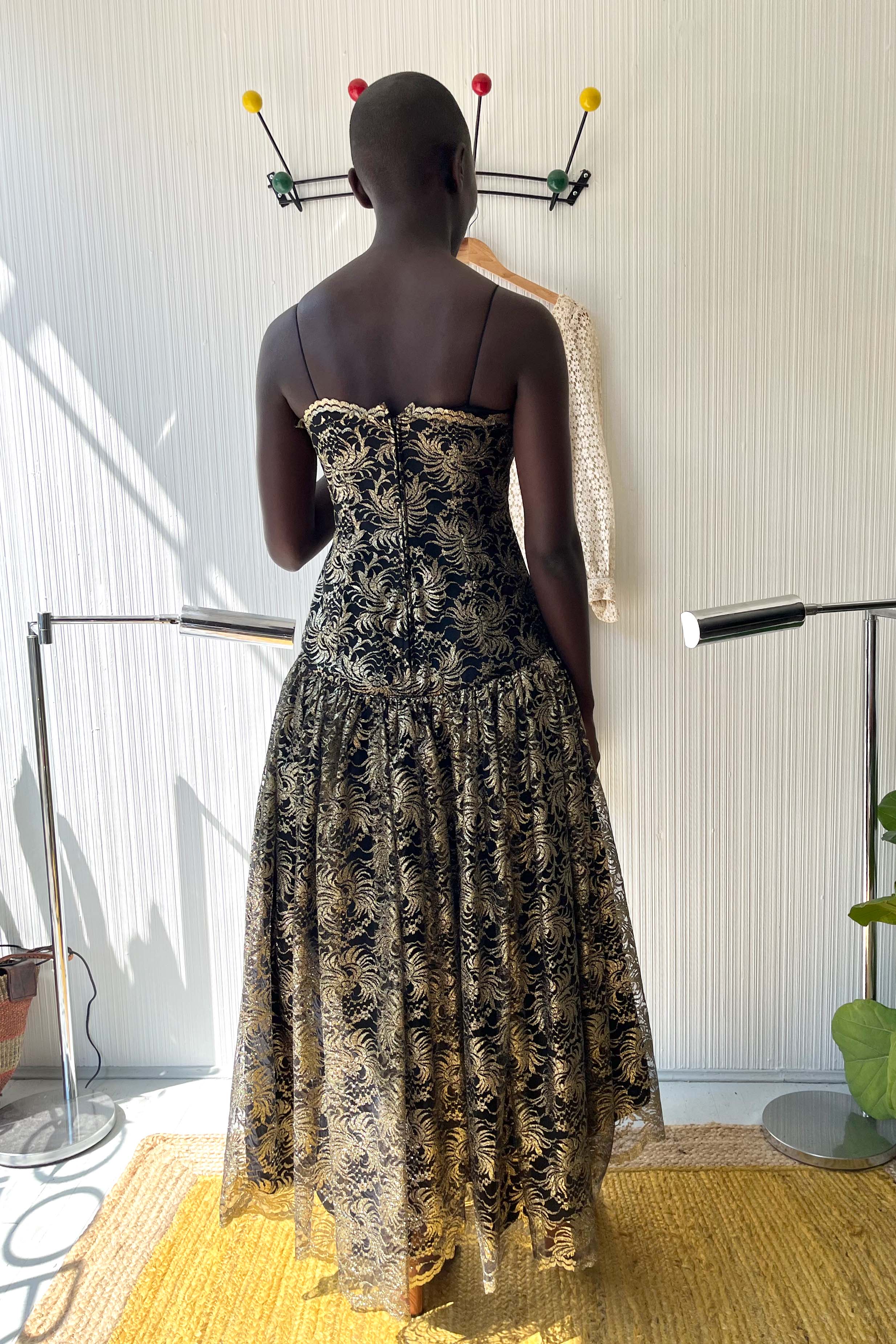 Saks Fifth Avenue Metallic Lace Dress