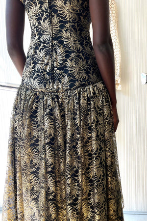 Saks Fifth Avenue Metallic Lace Dress Moore Vintage Archive Saks Fifth Avenue Metallic Lace Dress Moore Vintage Archive