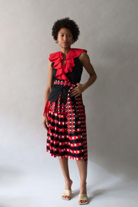 Saint Laurent Polka Dot Ruffled Skirt Set
