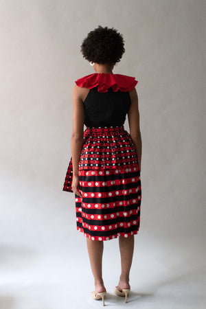 Saint Laurent Polka Dot Ruffled Skirt Set