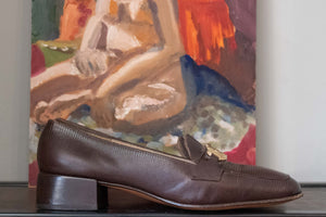 Salvatore Ferragamo Brown Heeled Loafer