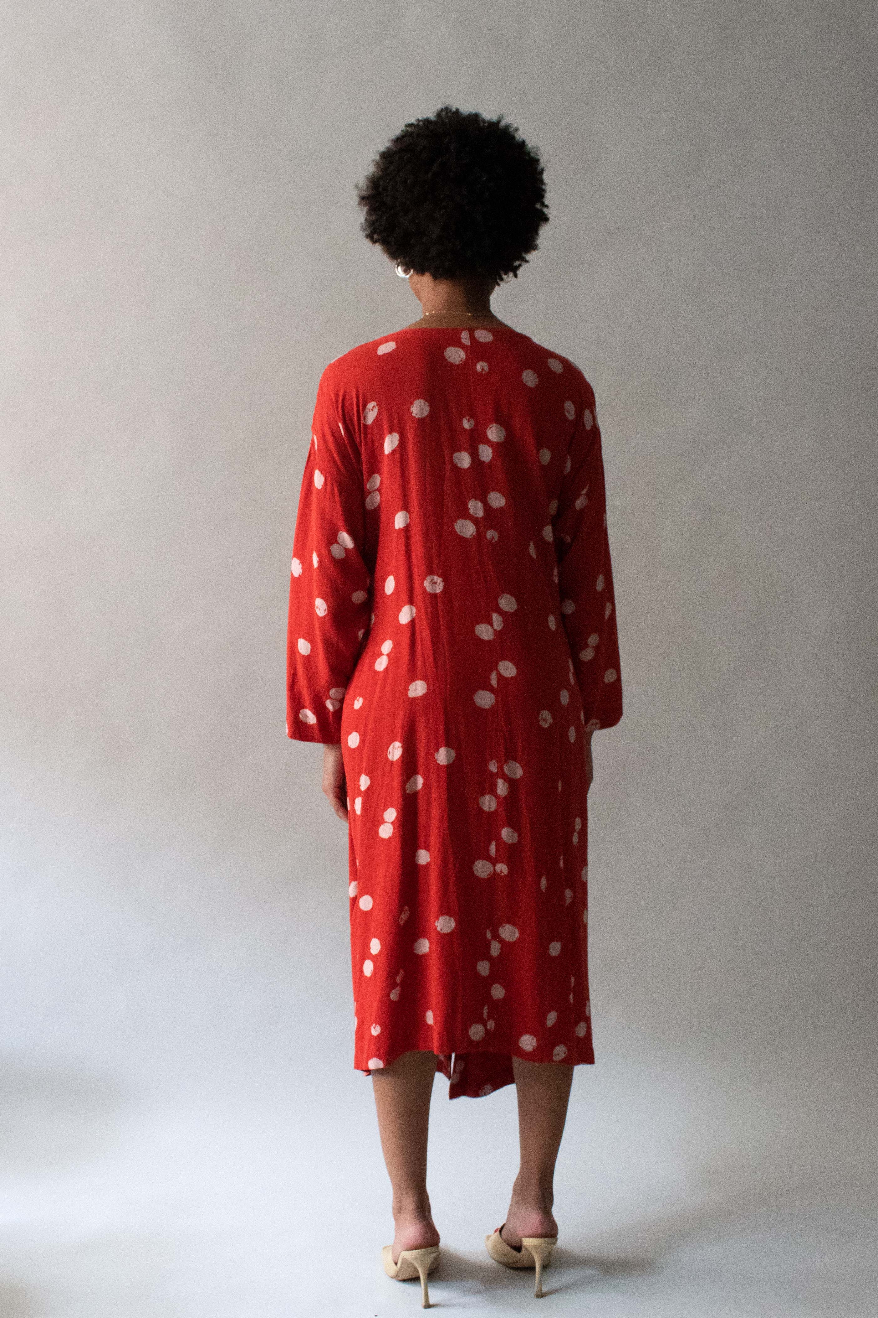 1980s Issey Miyake Linen Blend Dot Dress