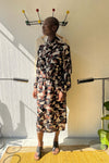 Chloe by Karl Lagerfeld Brown Printed Silk Dropwaist Dress