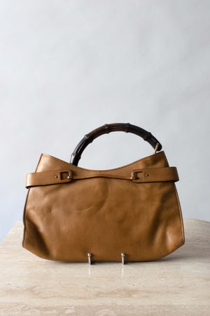 Gucci Brown Leather Purse with Bamboo Handle