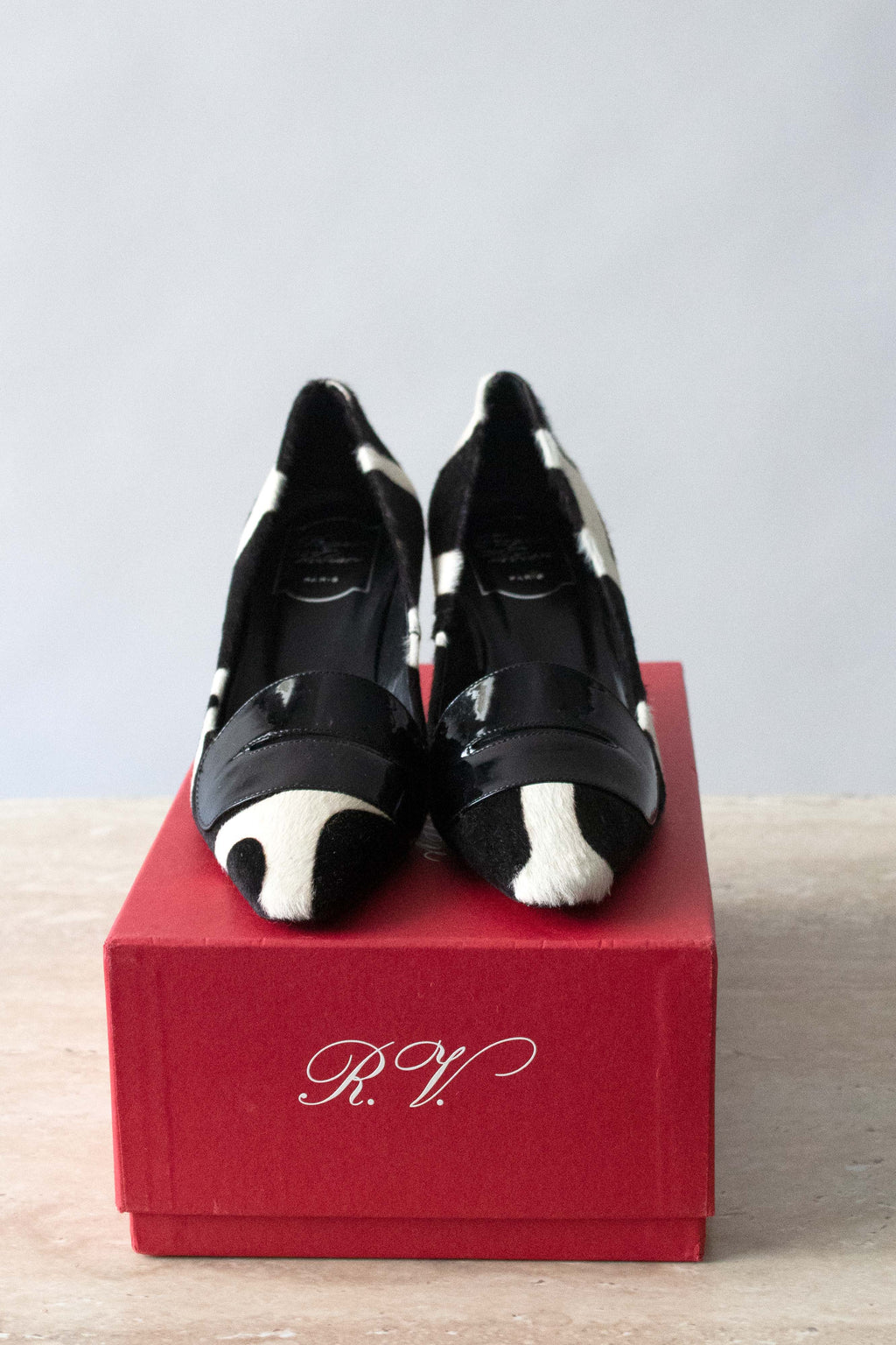 Roger Vivier Giraffe Print Ponyhair Heel