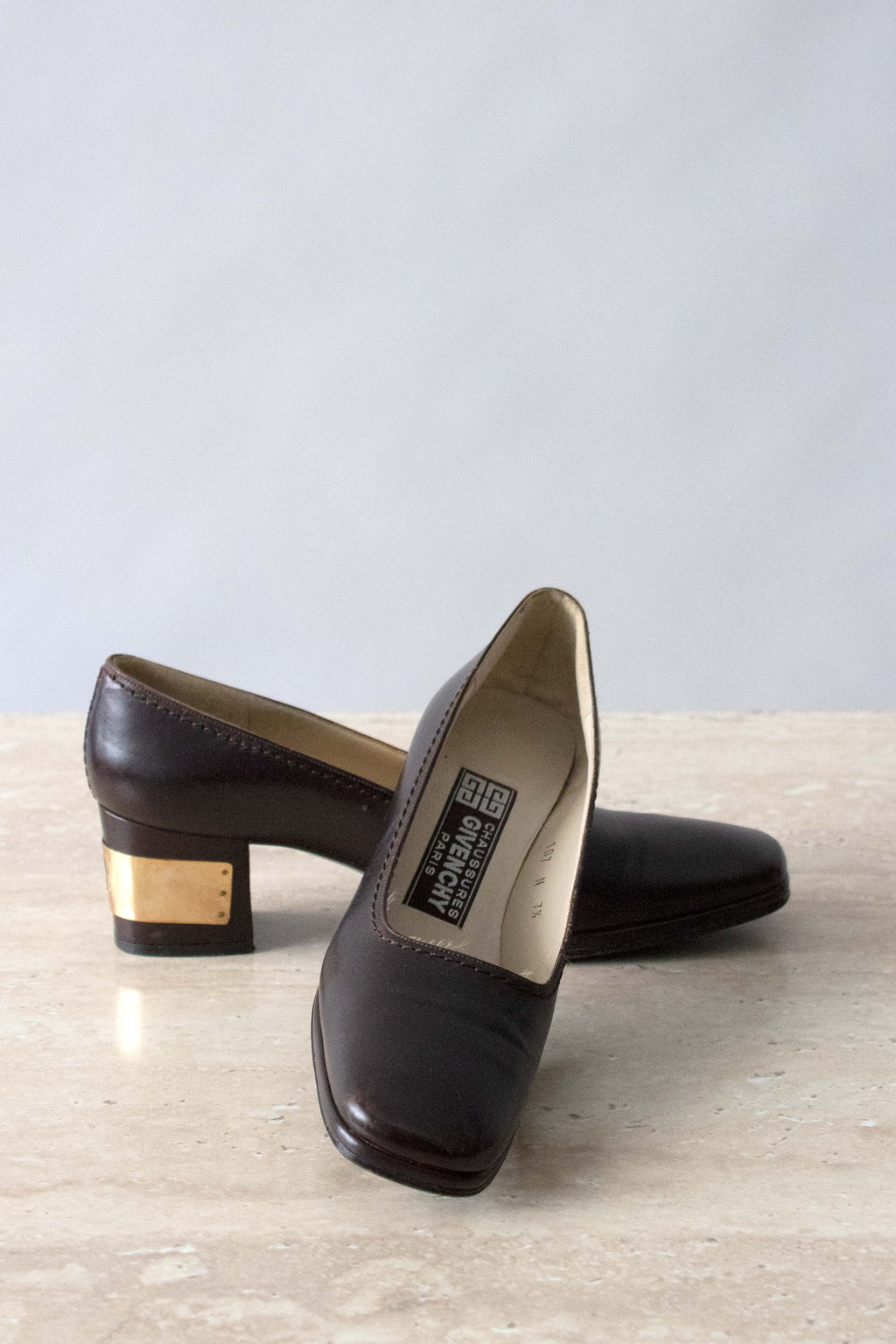 Givenchy Brown Leather Kitten Heels