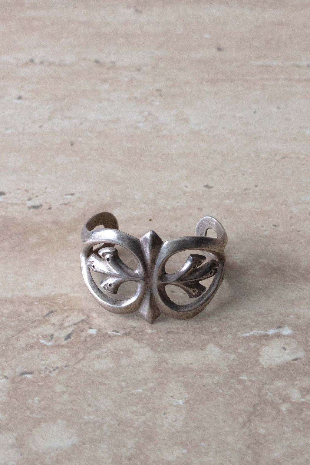 Sterling Silver Etched Cutout Cuff