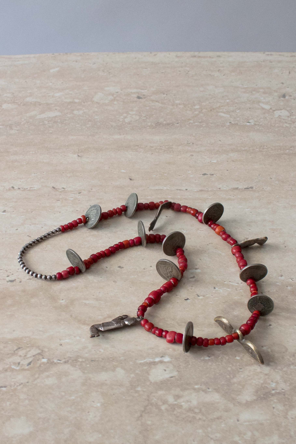 Guatemalan Coral and Silver Necklace
