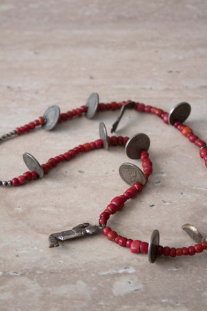 Guatemalan Coral and Silver Necklace