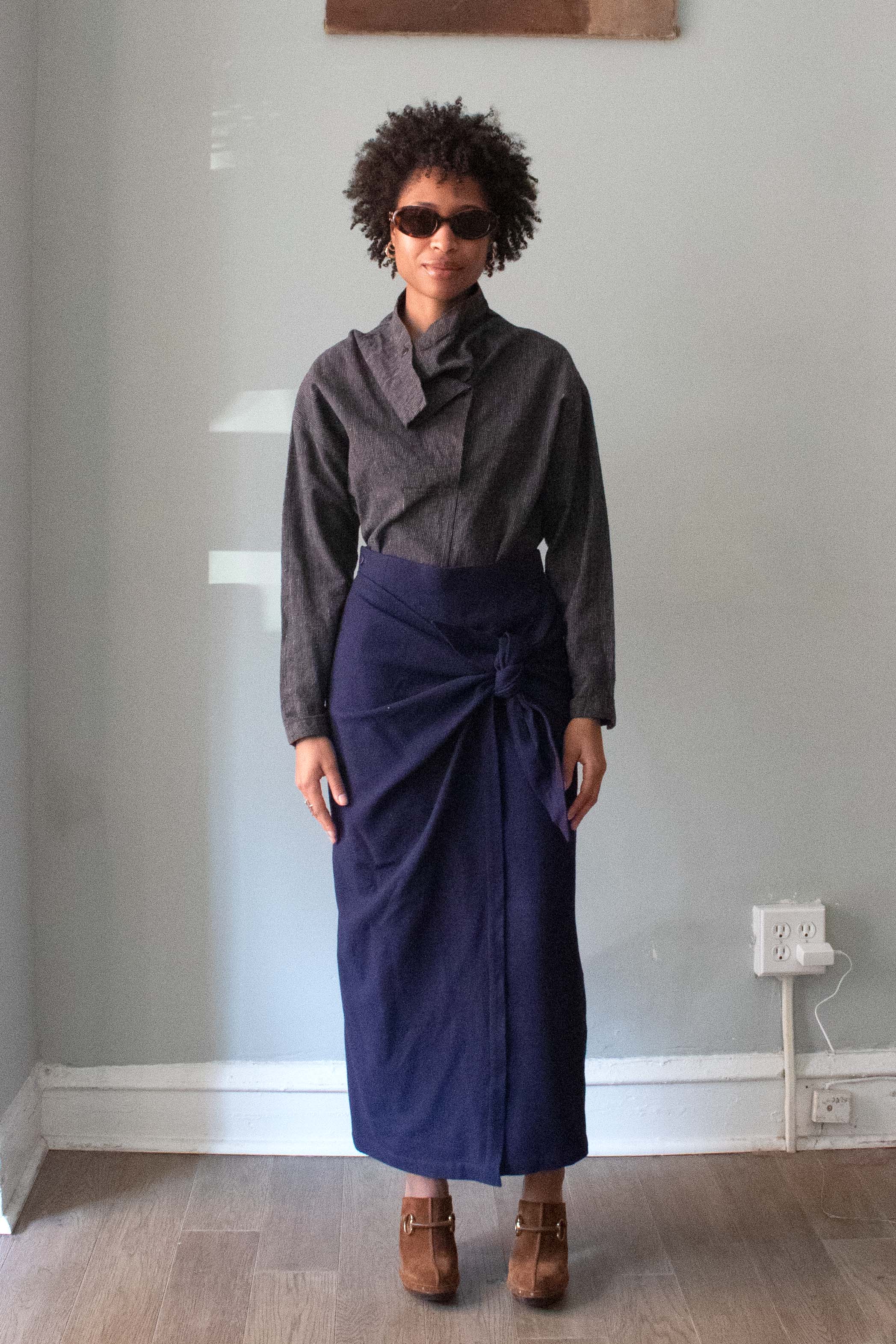 Issey Miyake Navy Blue Skirt