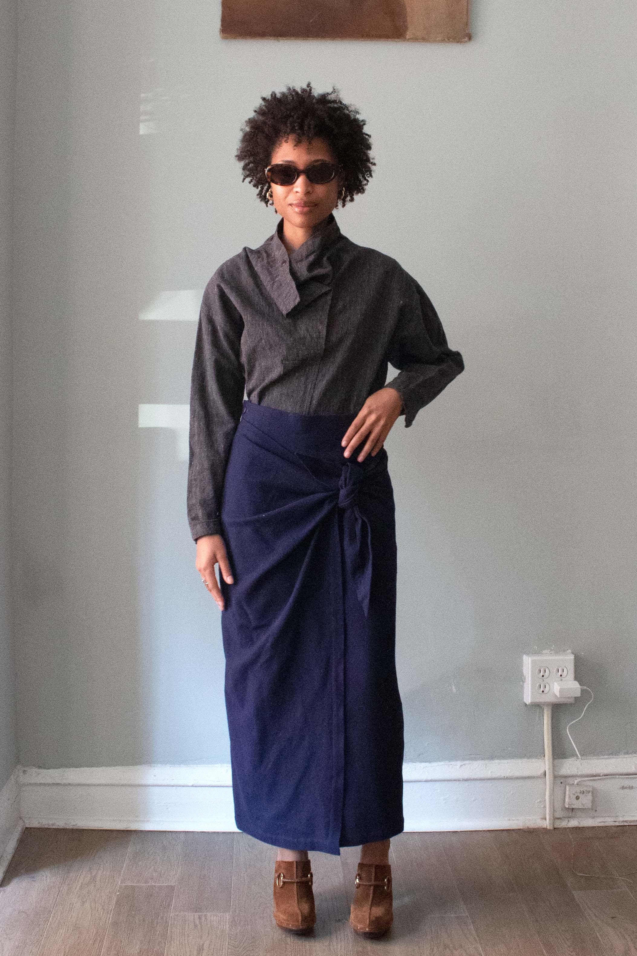 Issey Miyake Navy Blue Skirt