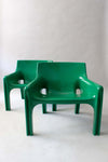 Vico Magistretti Green "Vicario" Fiberglass Chair 1971 Pair