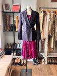 Jean Paul Gaultier Purple Wool Stripe Double Breasted Blazer