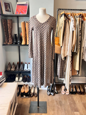 Diane Von Furstenberg Navy Paisley Jersey Dress