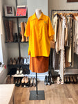 Imperial Yellow Cotton Blend Bowling Shirt