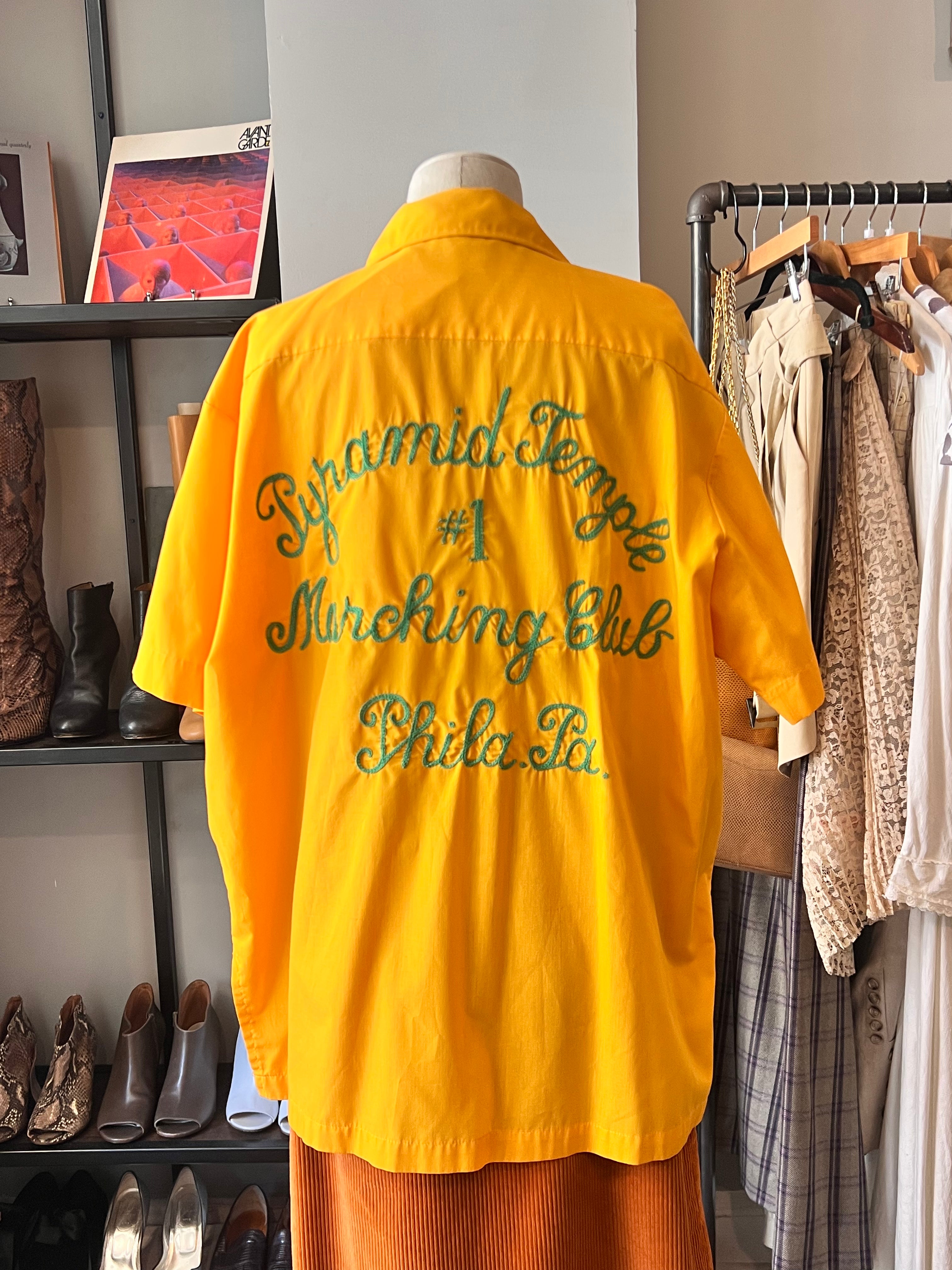Imperial Yellow Cotton Blend Bowling Shirt