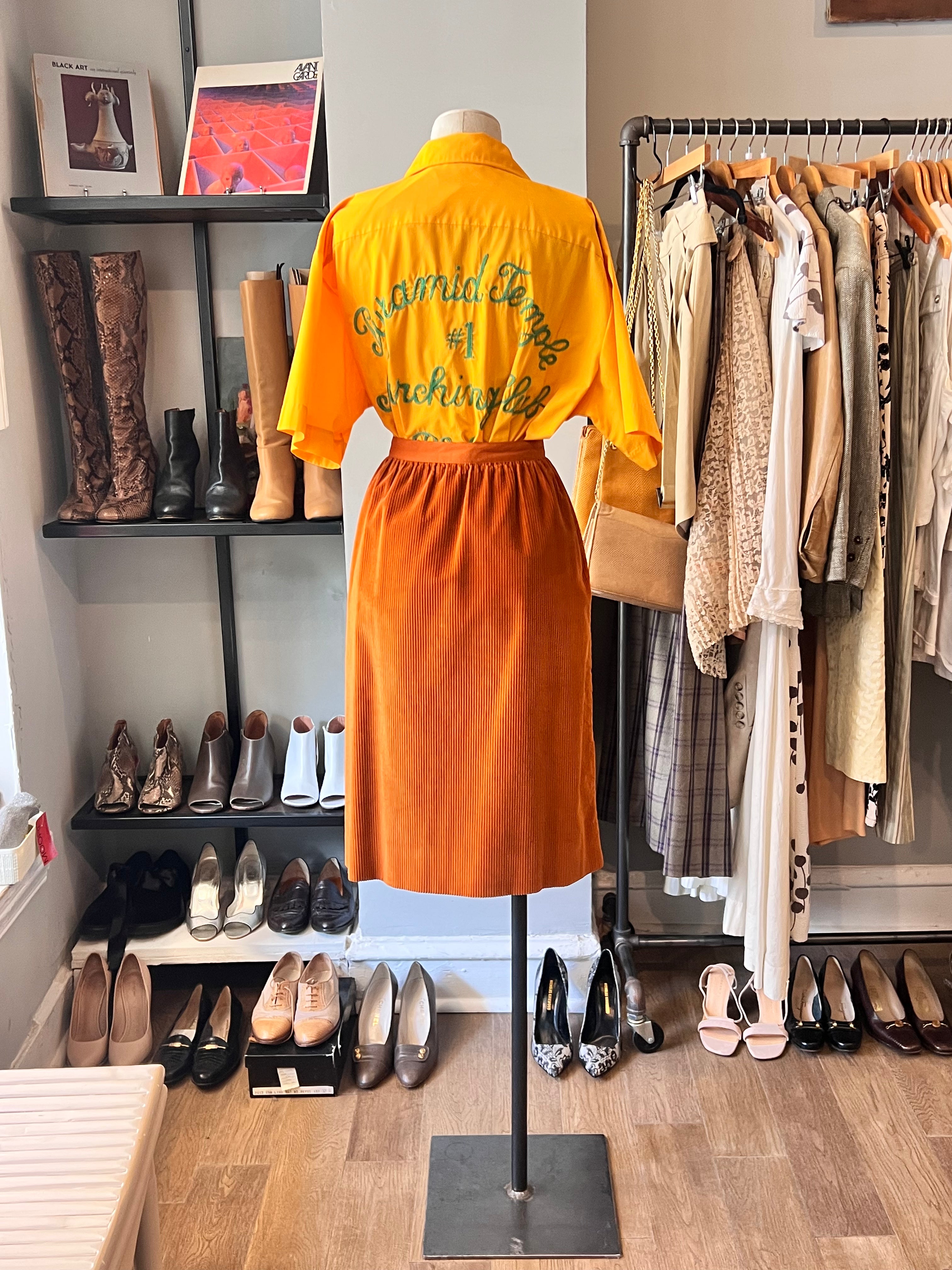 Courreges Burrnt Orange Cord Skirt