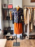 Emanuel Ungaro Navy Printed Wool Blend Jacket