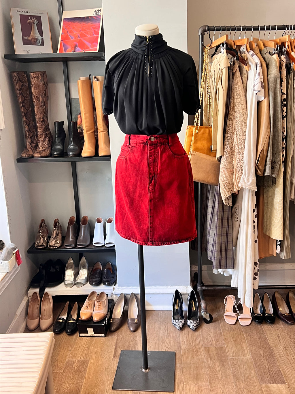 Calvin Klein Jeans Red Acid Wash Skirt