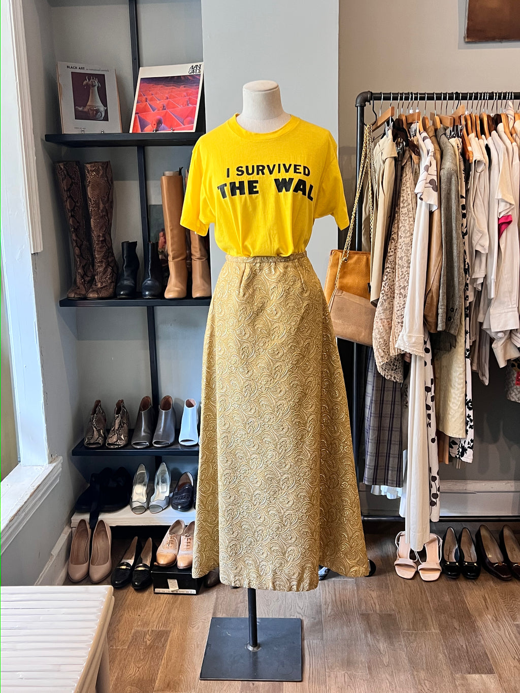 Vintage 1960s Gold Brocade Maxi Skirt