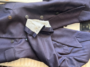 Jean Paul Gaultier Purple Wool Stripe Double Breasted Blazer
