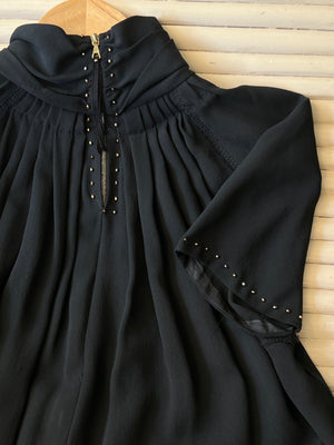 Marc Jacobs Black Silk Ruched Top