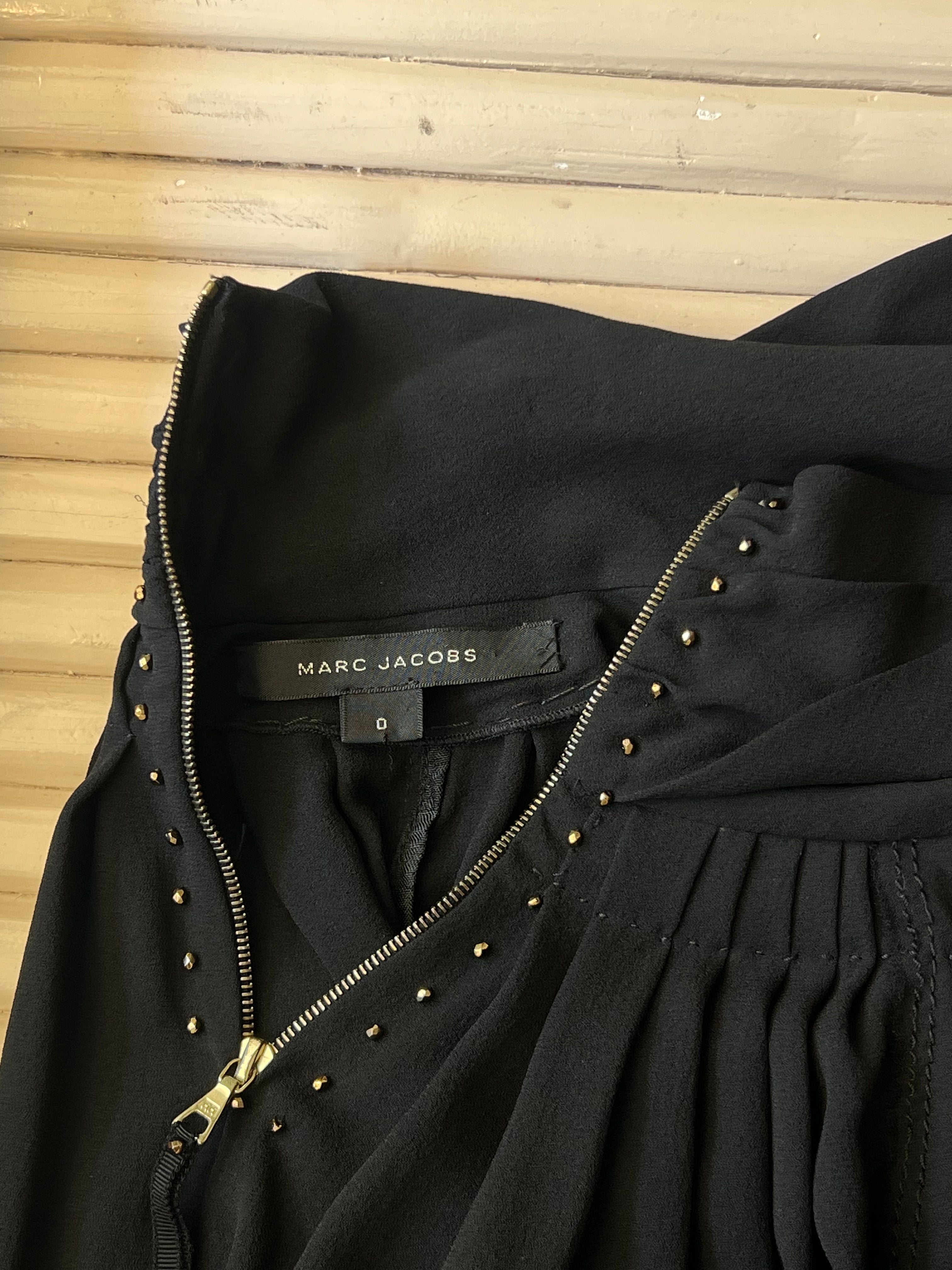 Marc Jacobs Black Silk Ruched Top