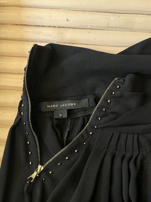 Marc Jacobs Black Silk Ruched Top